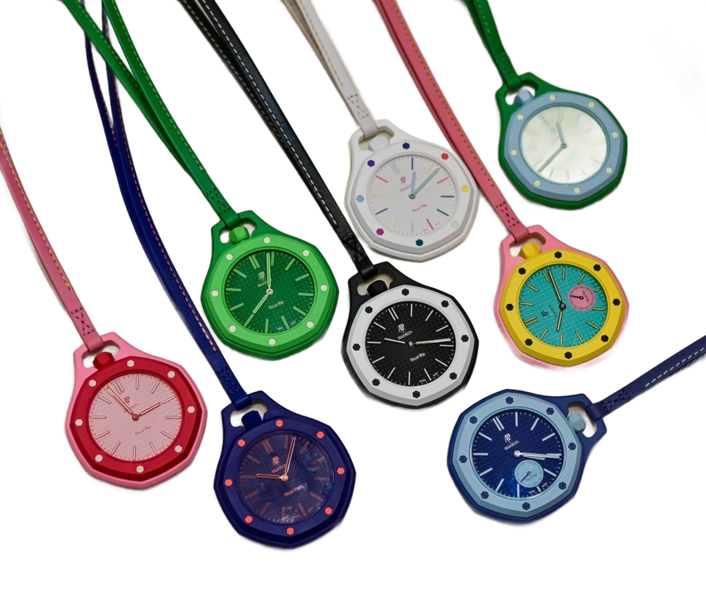 bracelet adaptatif noir pour montre swatch royal pop
