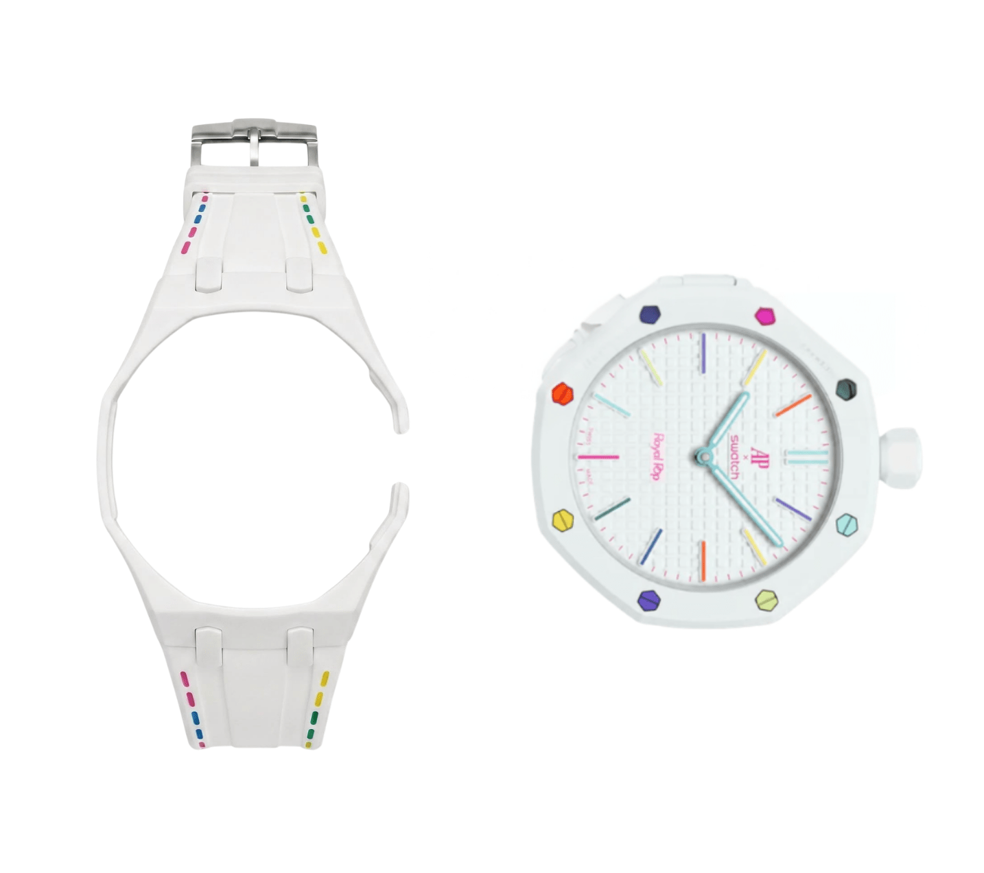 bracelet adaptatif noir pour montre swatch royal pop