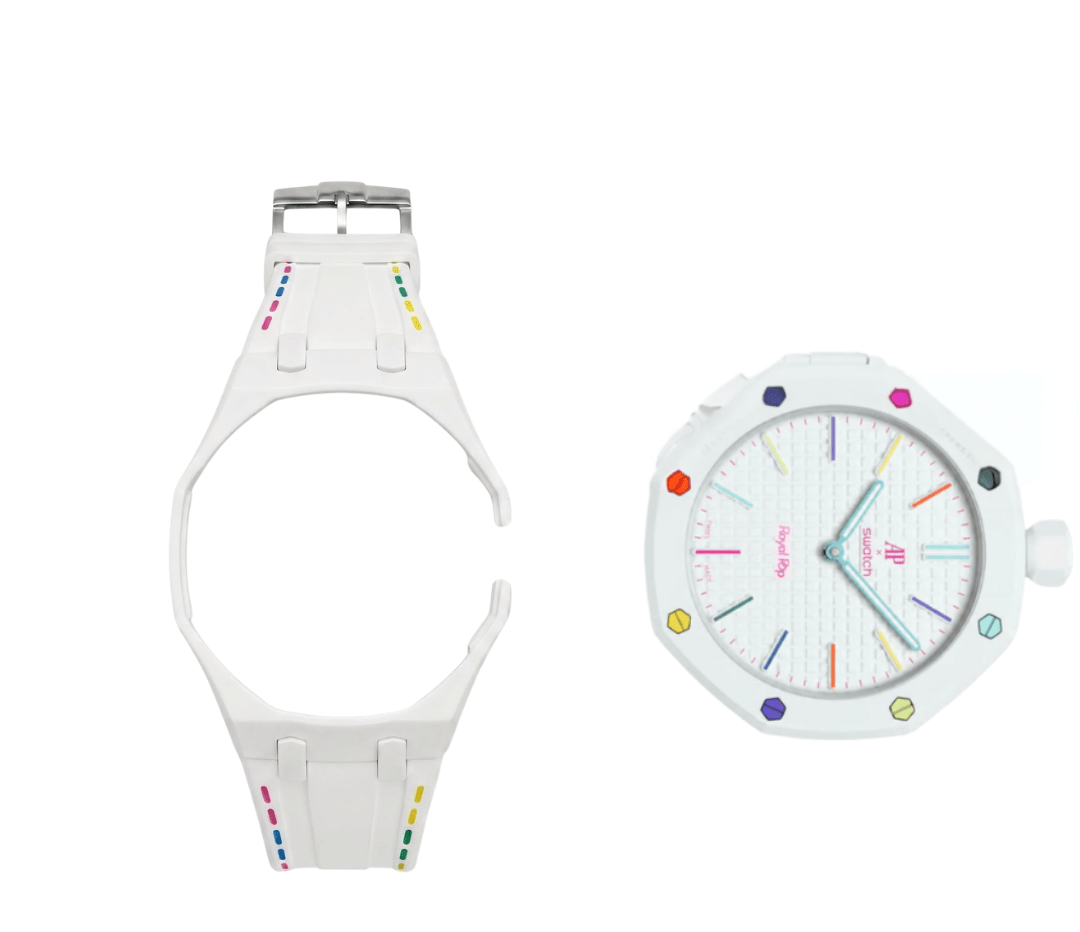 bracelet adaptatif noir pour montre swatch royal pop
