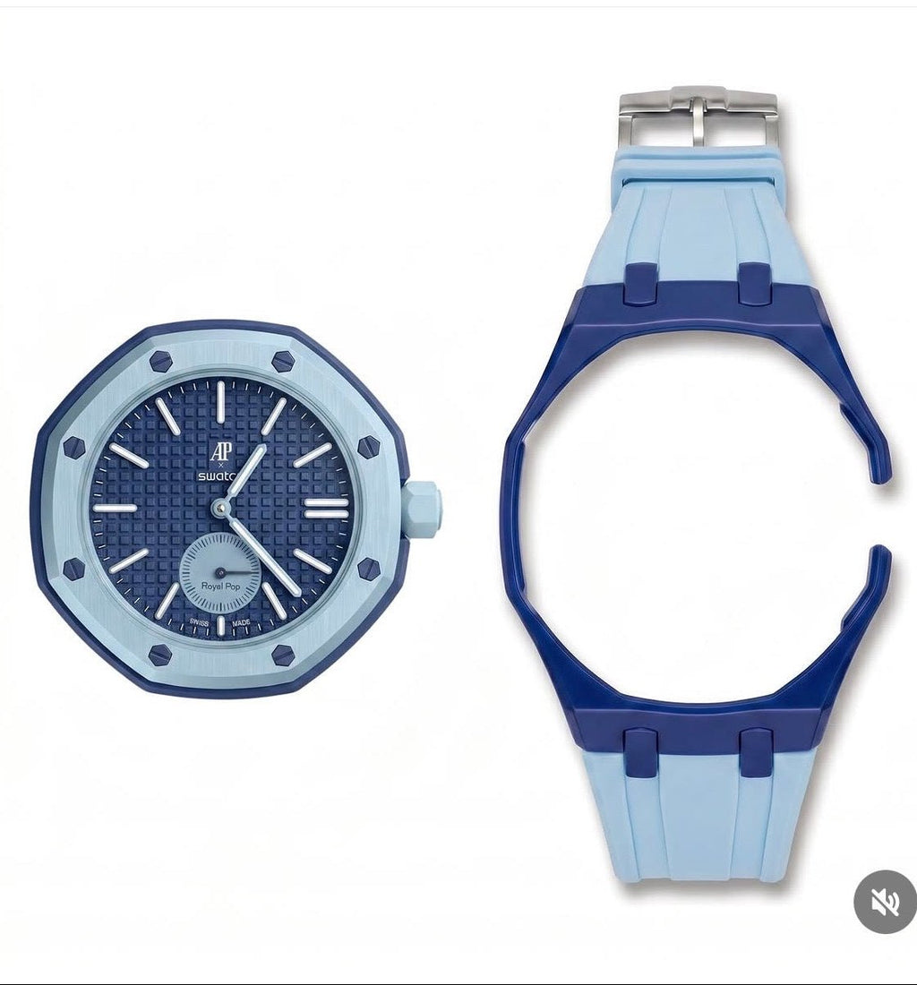bracelet adaptatif noir pour montre swatch royal pop